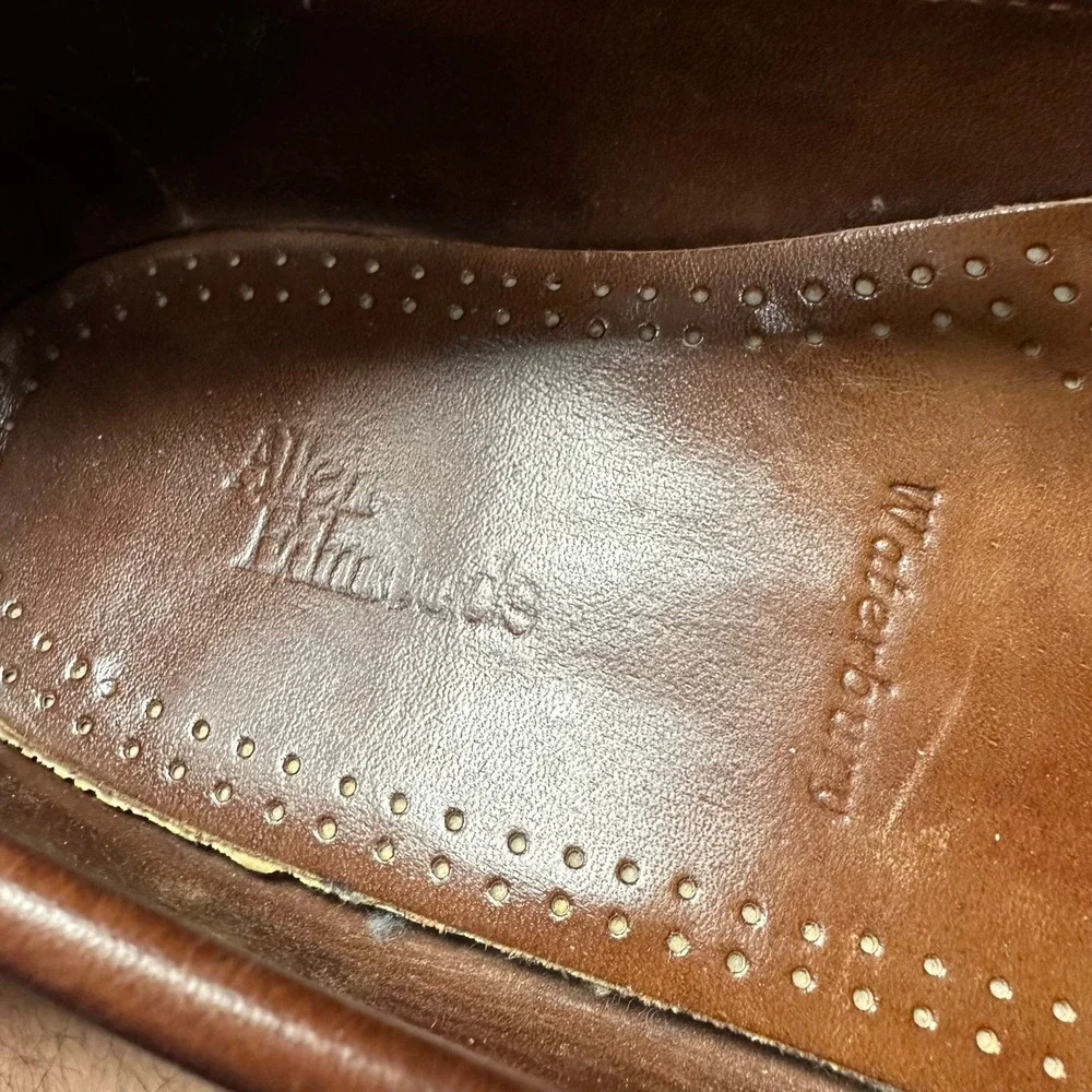 Allen Edmonds Waterbury Loafers Brown Leather Monk Strap Buckle Kilted Sz 12EEE